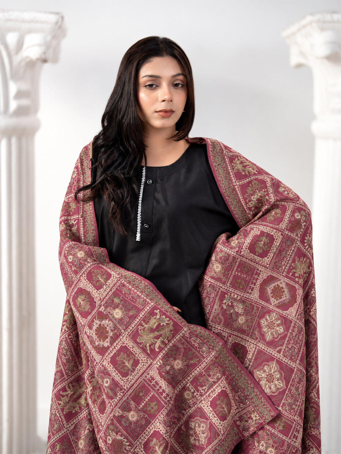 Elysian Prestige Zari Jaal Pashmina Shawl