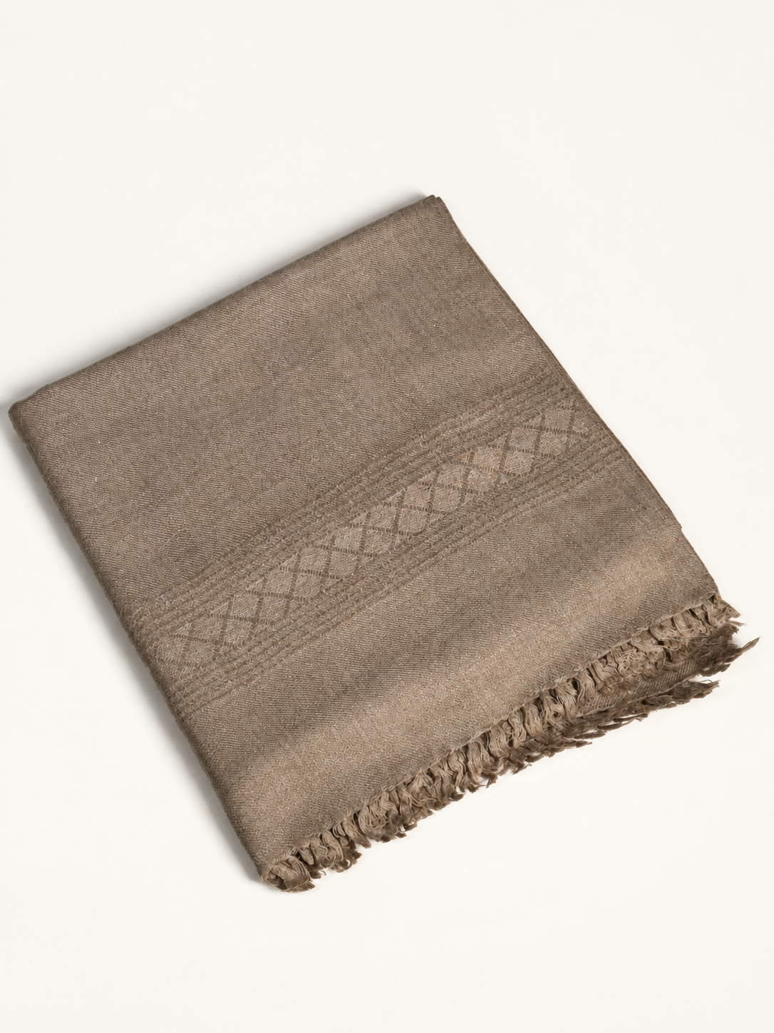 Silsila Wool Men's Shawl Self-Print Diamond Border