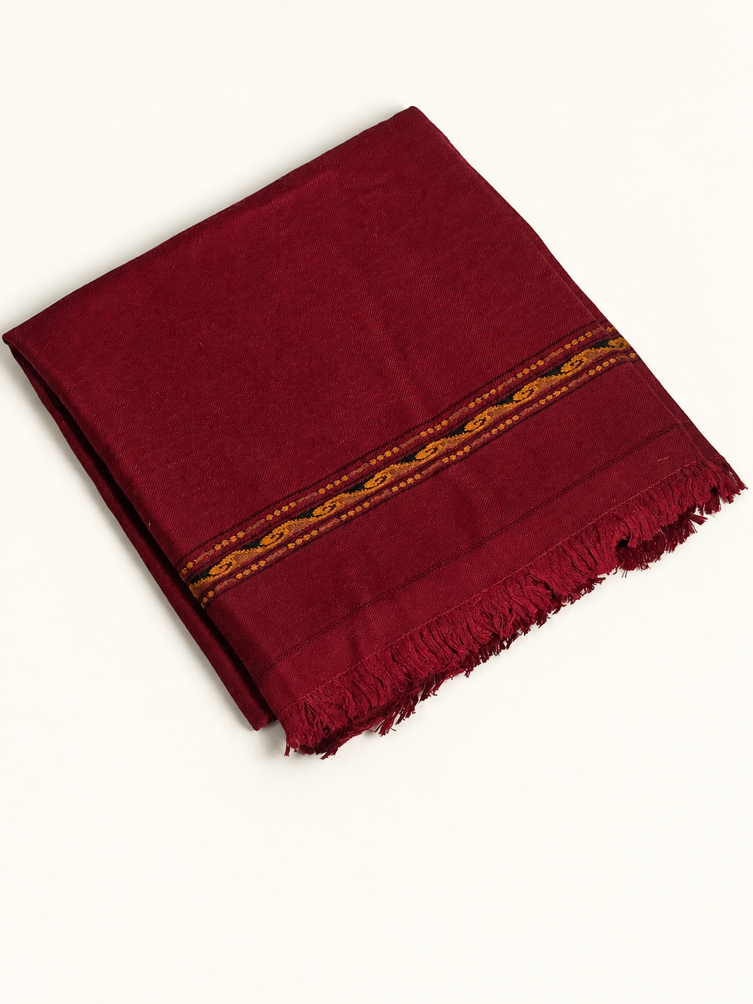 Afsana Wool Men's Shawl with Heritage Motif Border