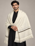 Virsa Men's Shawl with Traditional Woven Border