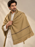 Saaya Men's Wool Shawl with Fine Border