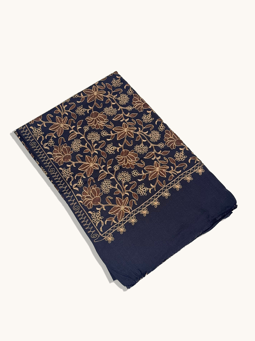 Gulrez Dual-Tone Embroidered Jaal Pashmina Shawl