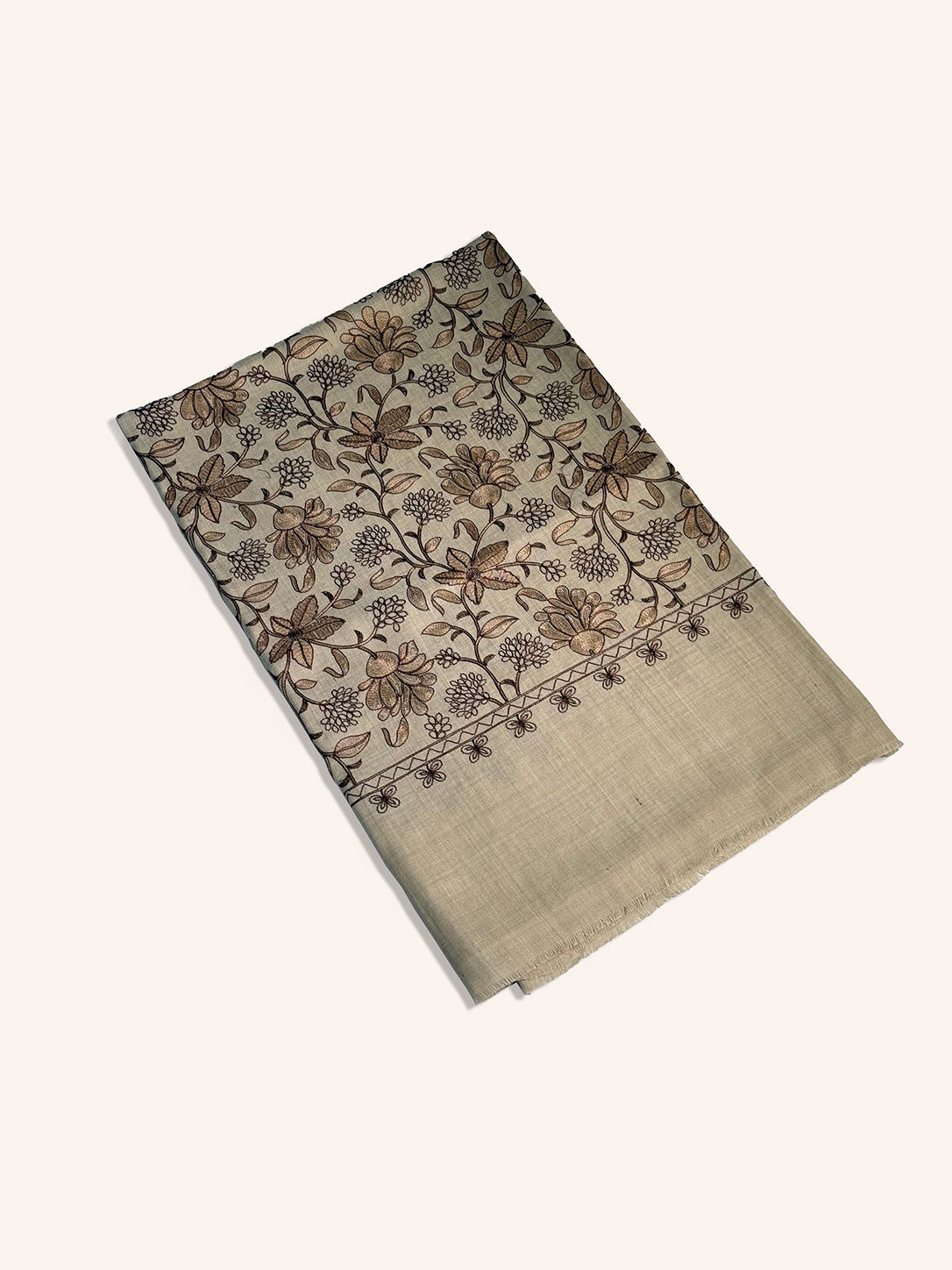 Gulrez Dual-Tone Embroidered Jaal Pashmina Shawl