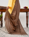 Dastaan Multicolour Striped Swati Wool Tassel Shawl