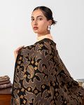 Luxury Two-Colour Embroidered Jaal Pashmina Shawl