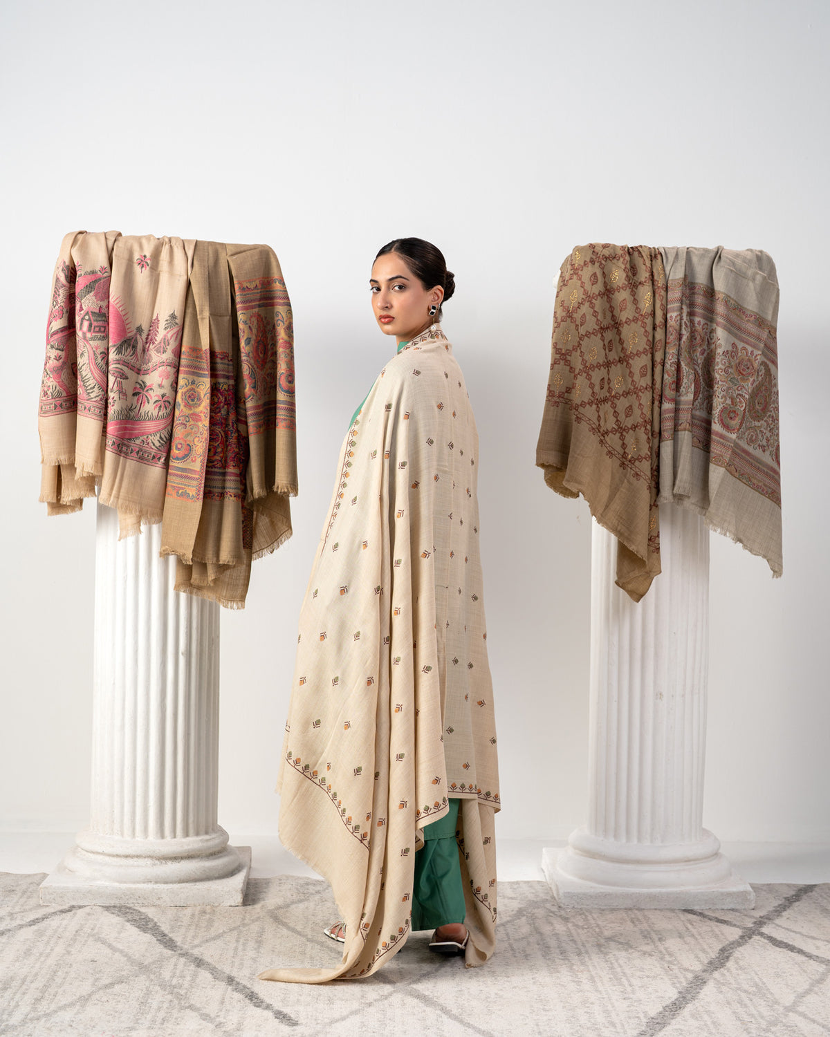 Afsana Signature Border Embroidered Pashmina Shawl