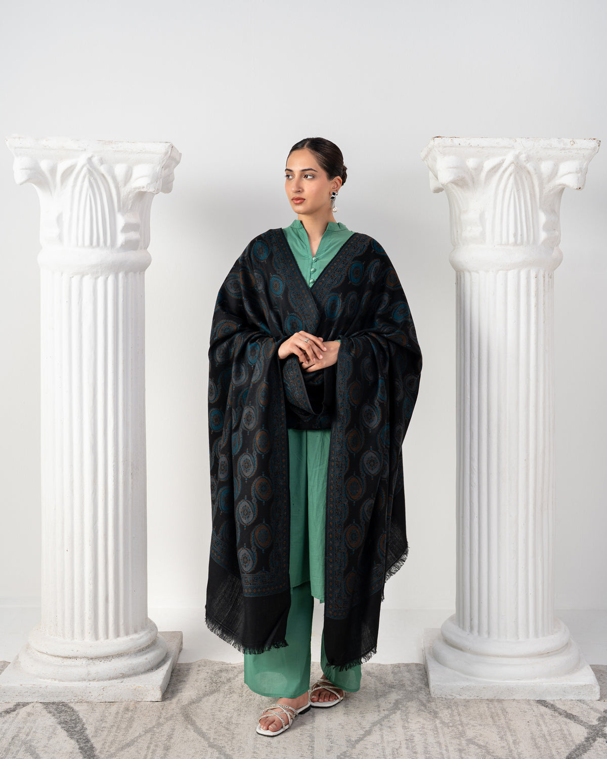Afsana Medallion Pashmina Shawl