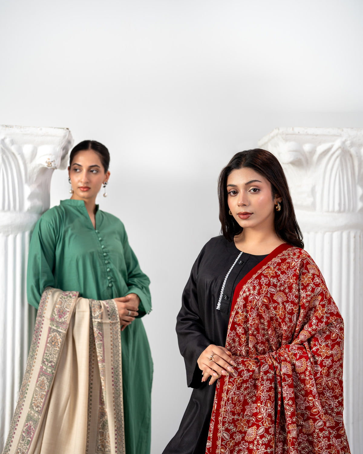Nigaristan Handcrafted Sui Border & Motif Pashmina Shawl
