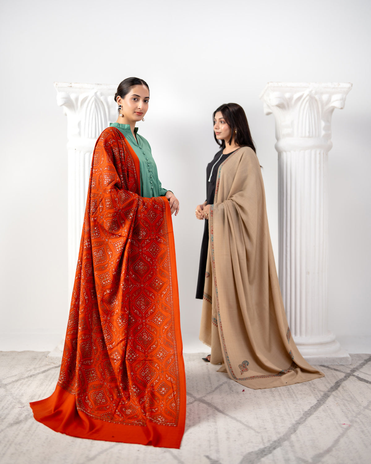 Mehrana Handmade Sui Needle Jaal Pashmina Shawl