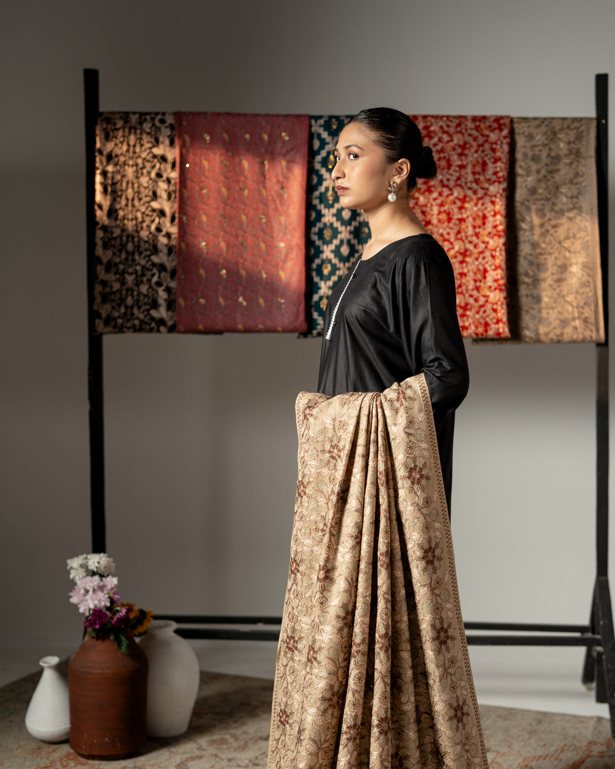 Gulbari Luxury Full Floral Embroidered Pashmina Shawl