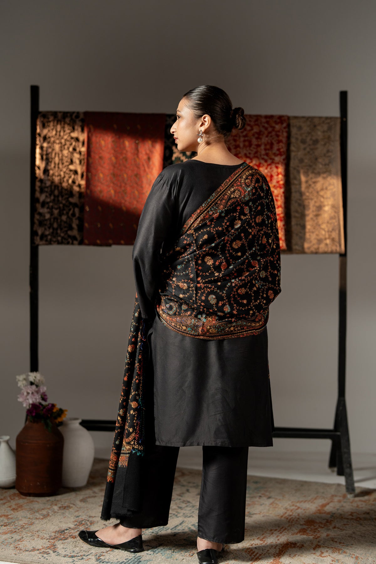 Tilsim-e-Gul Premium Handmade Needle Work Full Jaal Pashmina Shawl